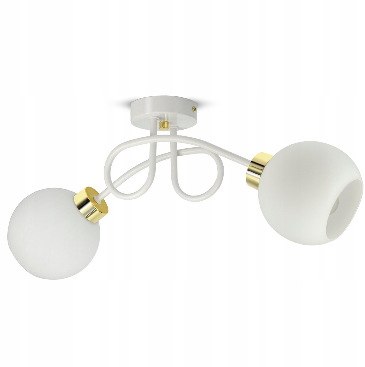 Witte Glazen Plafondlamp met 2xE27 Fitting - Modern Design