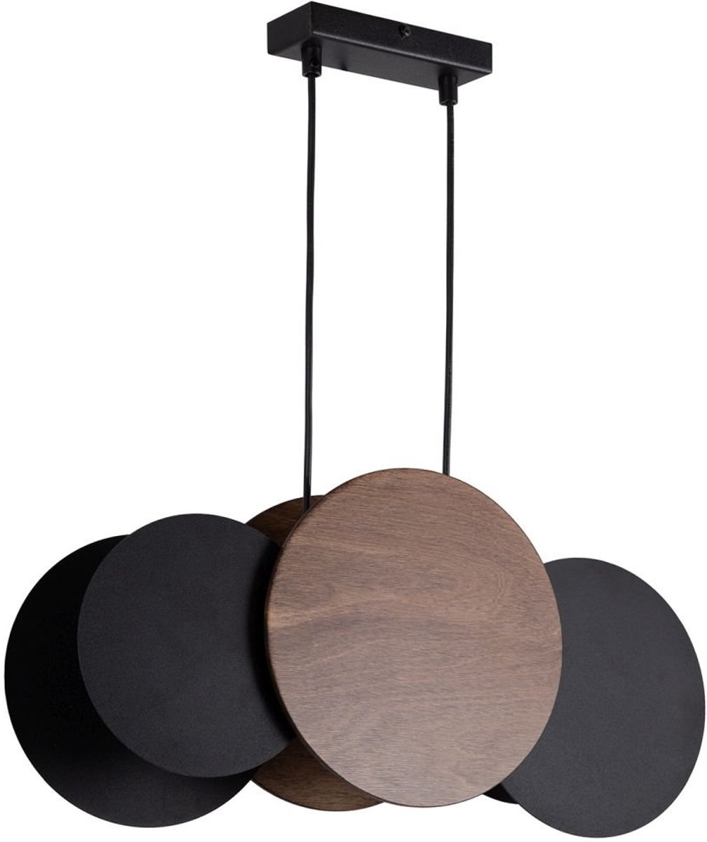 TOLA 3 Hanglamp - Modern Zwart/Bruin, E27, 3 lichtpunten