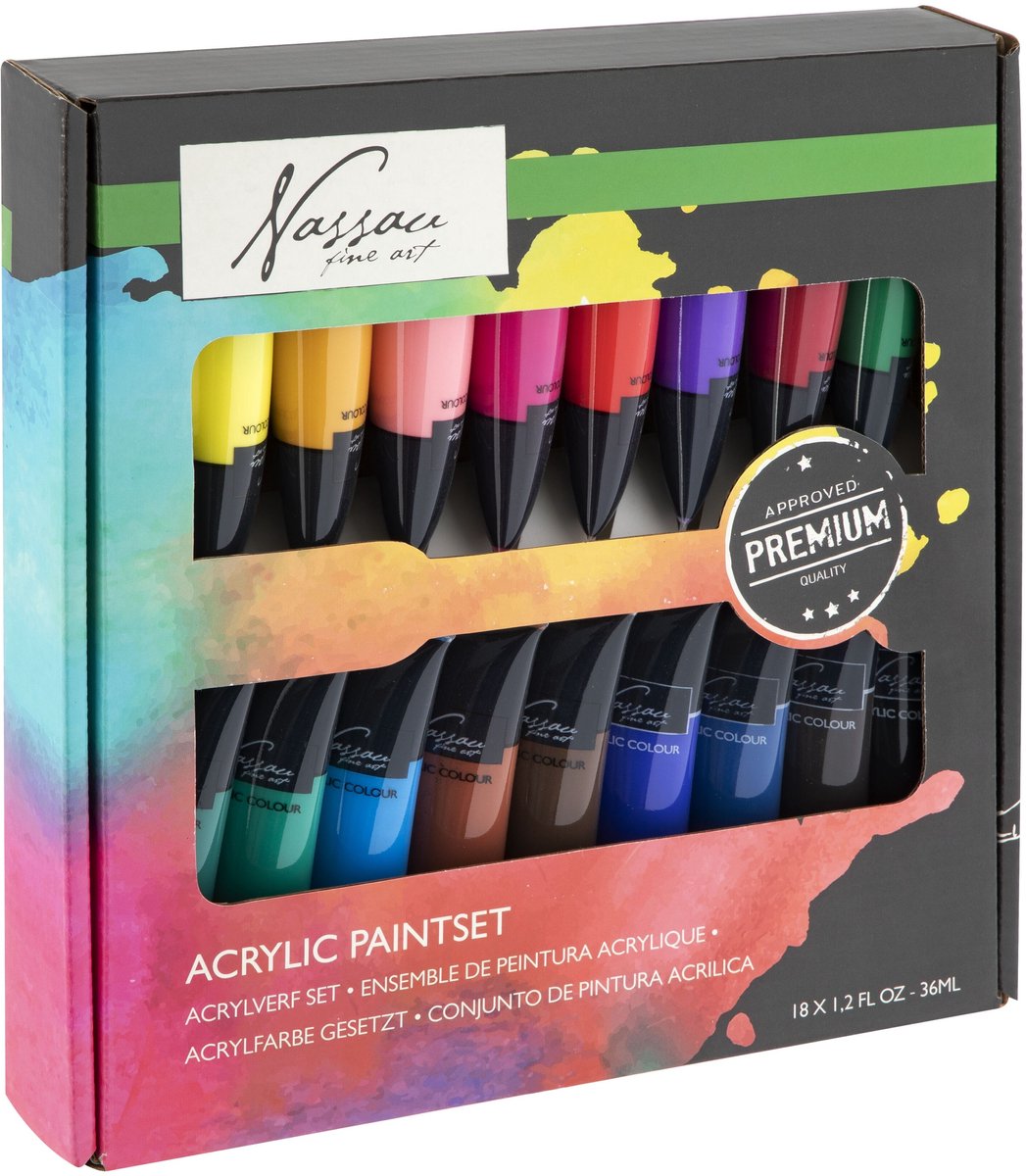 Acrylverf set 18pcs - Acrylverf Tubes 36ML - Schilderen voor volwassenen - hobbyverf — afbeelding 13