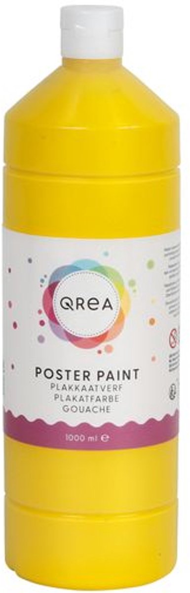 Plakkaatverf qrea geel 1000ml | 6 stuks