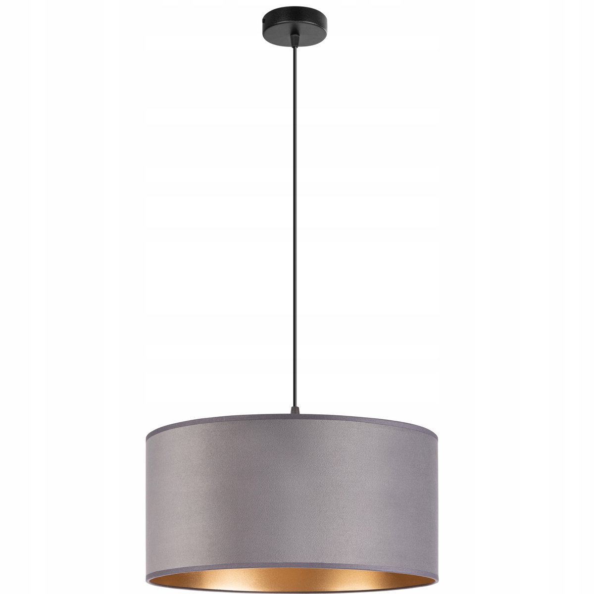 Luxe Hanglamp Tornado AD1 Velours Grijs-Goud E27