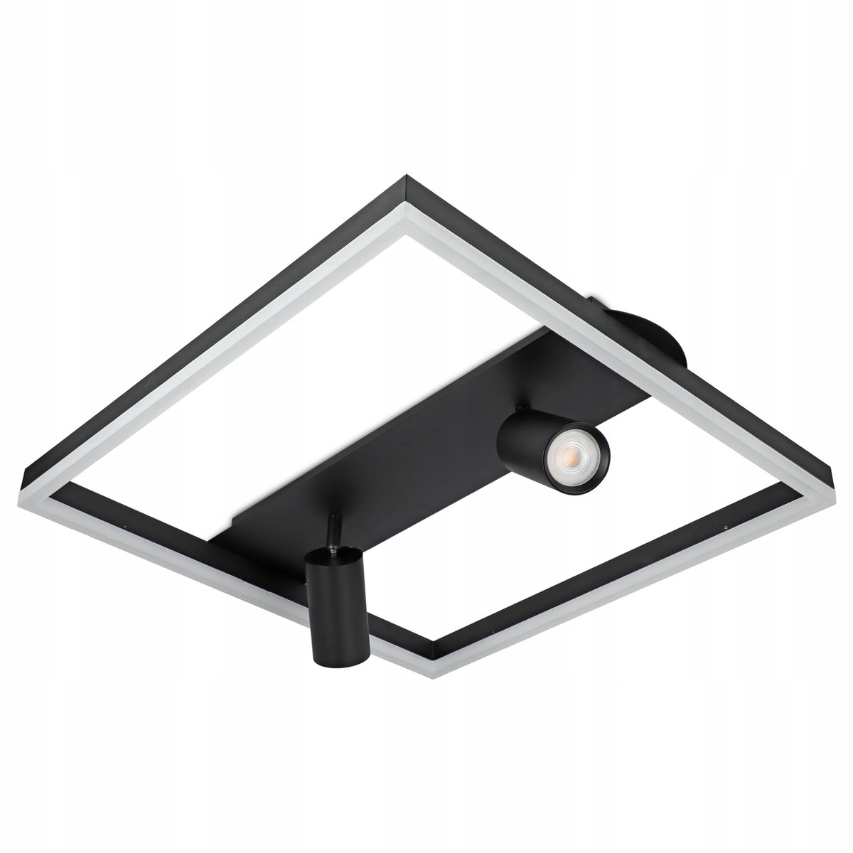 Moderne LED Plafondlamp 38W met 2x GU10 Spots - Zwart