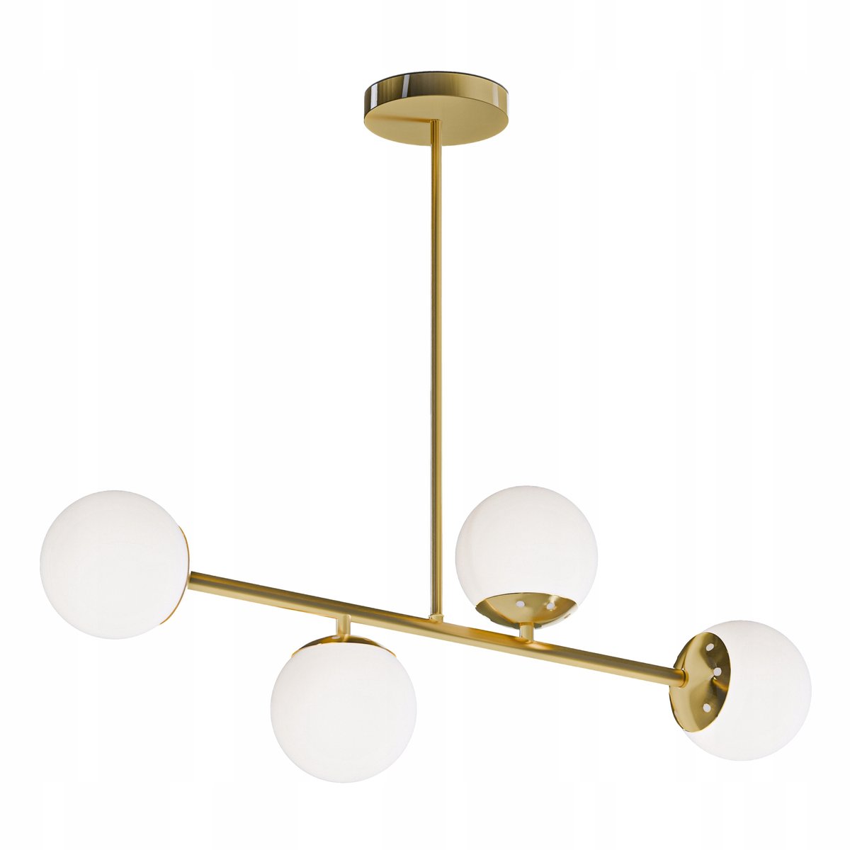 Gouden LED Plafondlamp met 4 Glazen Bollen - Stijlvolle Hanglamp