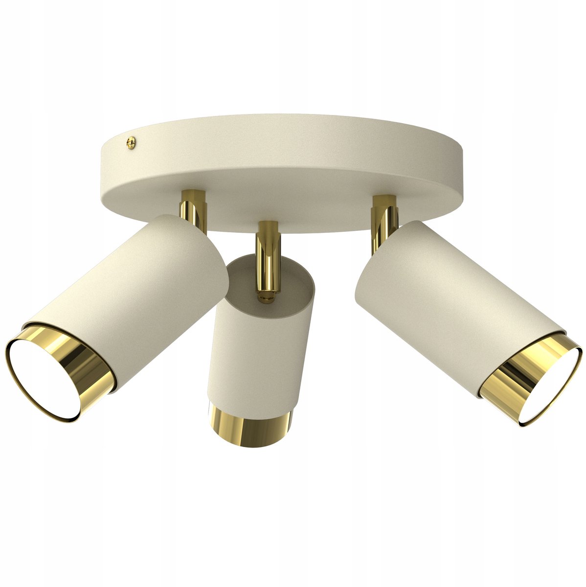 Beige Plafond Lamp met Gouden Details - GU10 Spot