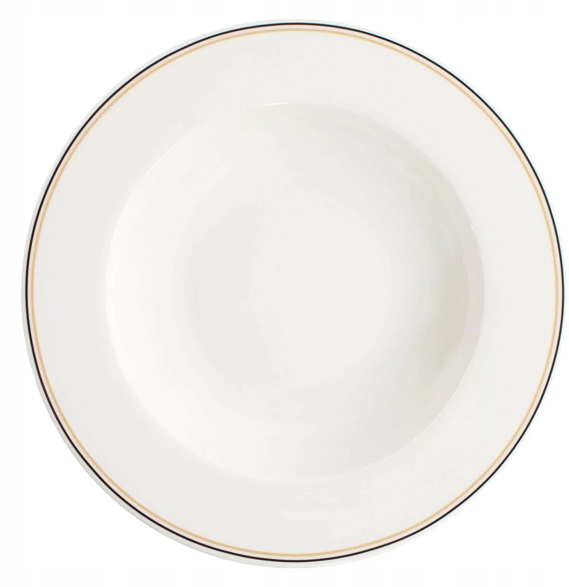 Verlo FORTE LINO Diep Bord Zwart-Beige Streep 26 cm