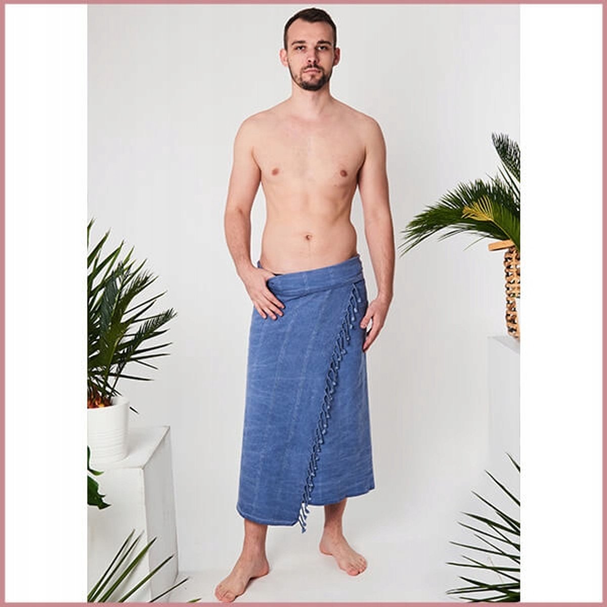 YEYE Hammam Strandlaken Stone Wash - 100% Katoen - 100x180cm - Saffierblauw