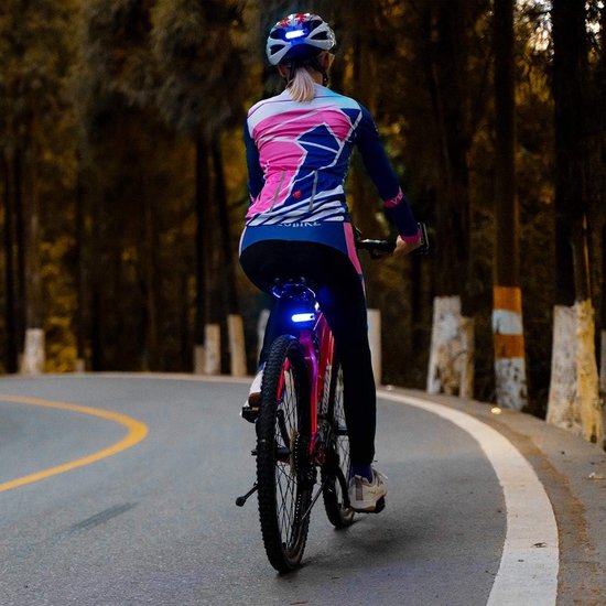 2 Stuks Fietslamp - Fiets Achterlicht - fietsachterlichten - Voorlicht & Achterlicht - Fietsverlichting USB oplaadbaar - Led Fietslamp - Fietslampjes - Valbestendig & Waterdicht - Fietslamp Geschikt Voor Elke fiets - voor nachtelijk rijden - Blauw — afbeelding 2
