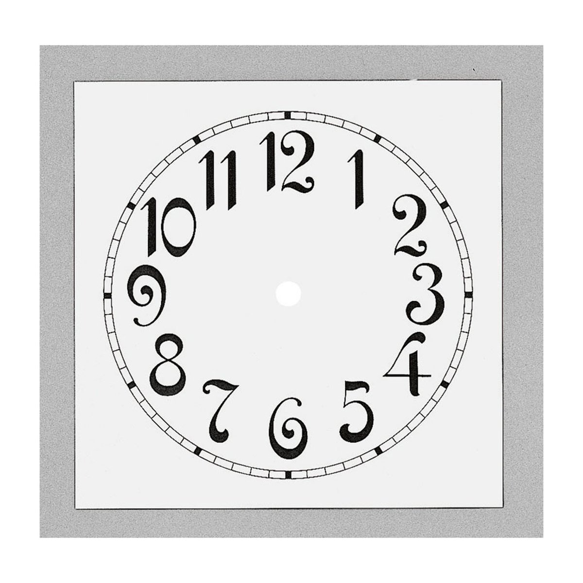 Wijzerplaat Arabische cijfers 220 x 220 mm