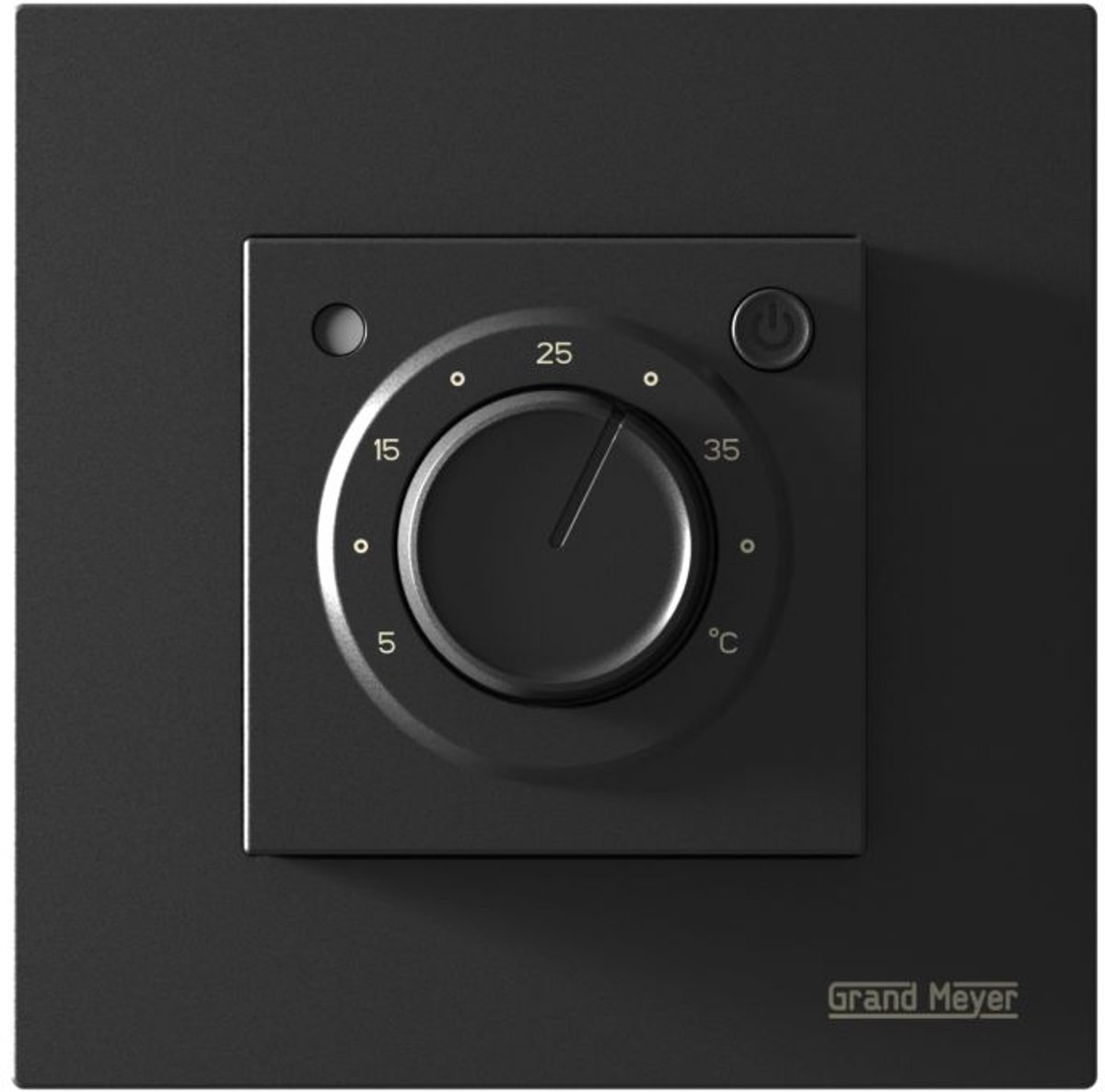 Elektronische thermostaat MST-9n Zwart, compatibel met twee maten (46×46 of 56×56 mm), Grand Meyer
