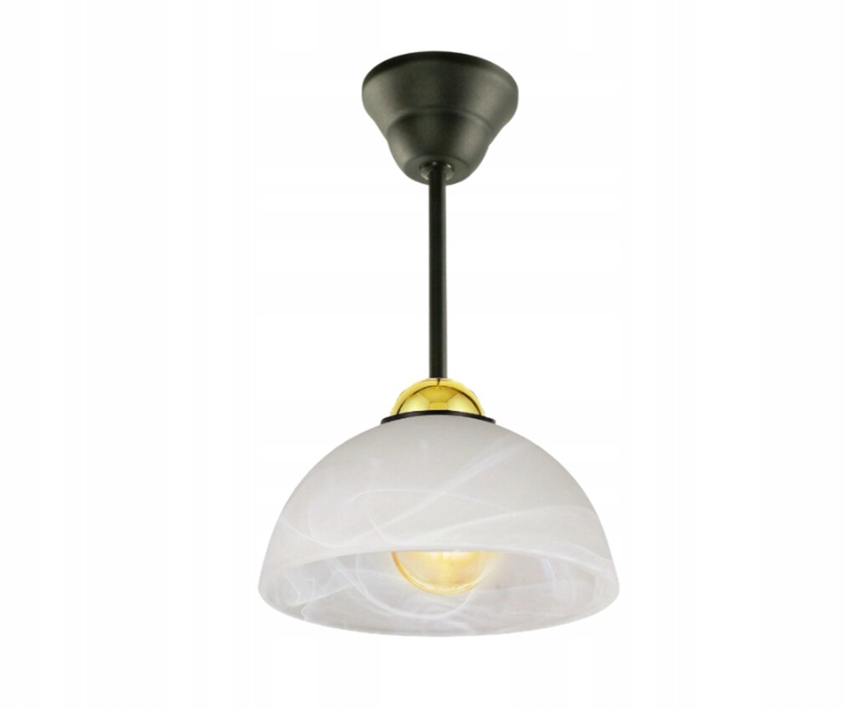 Lampex Mercure D Hanglamp Glas Zwart Goud Klassiek