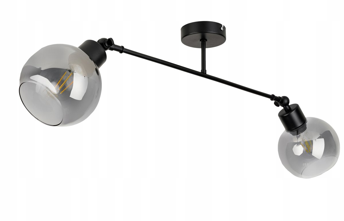 Loft Hanglamp met Glazen Bollen, Verstelbaar, E27