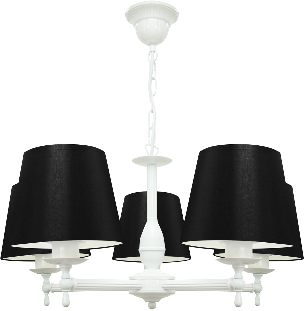 Luxe Hanglamp Porto 6 Zwart/Wit - 60cm Breed