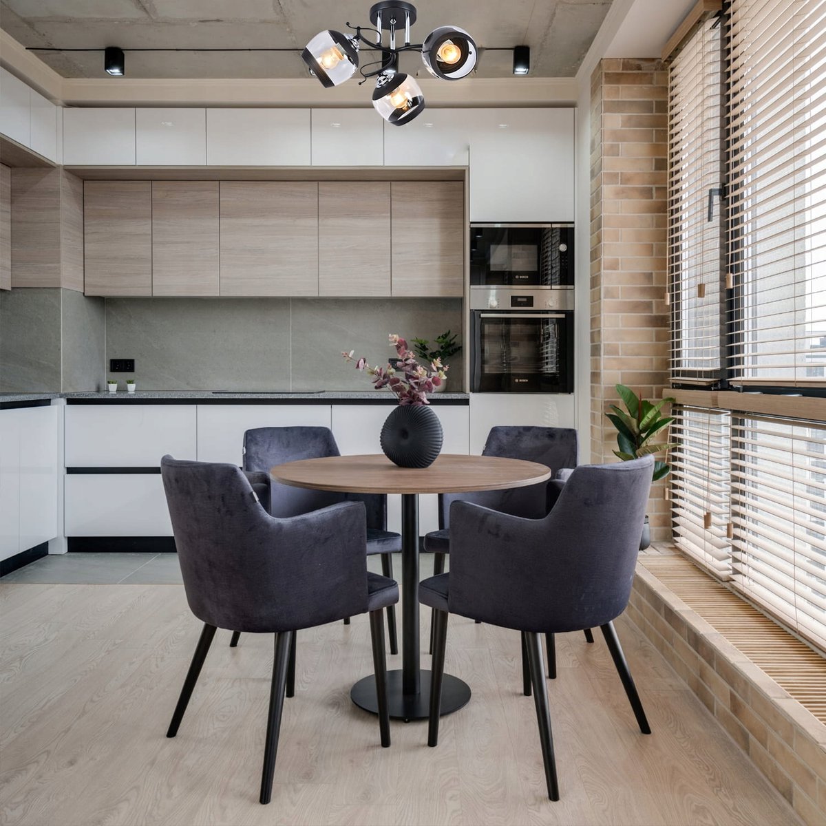 Alemria 3 Zwarte/Zilveren Plafondlamp met 3xE27 Fittingen