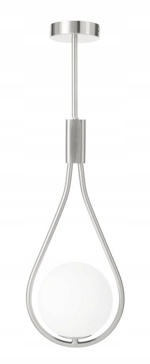 Milano Rosa Hanglamp Melkwit Glas Zilver - Modern