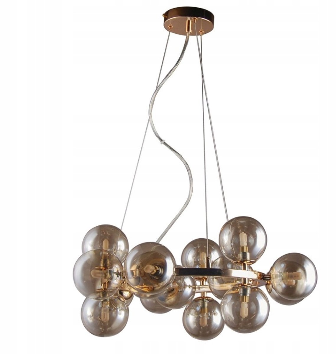 Italux Marbelio Hanglamp Goud/Cognac - 15xE27