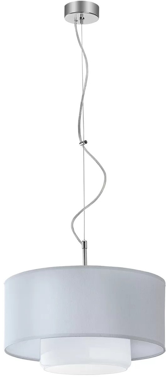Jupiter Hanglamp 1xE27 - Stijlvol Chroom & Wit/Zilver