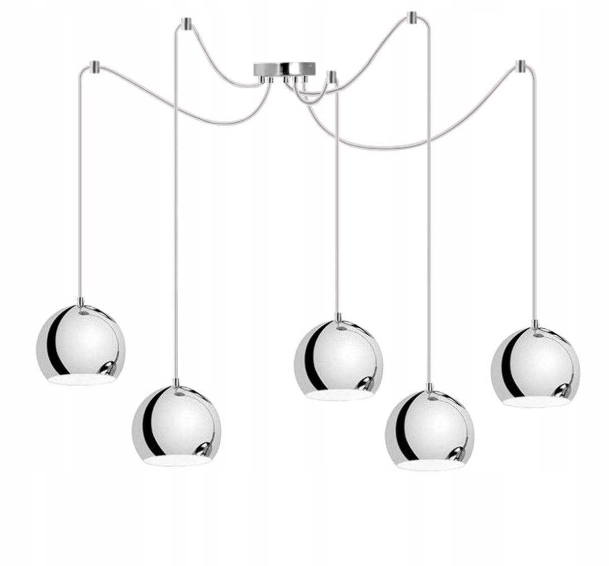 Moderne Hanglamp Chroom Bol 5xE27 - Stijlvolle Verlichting