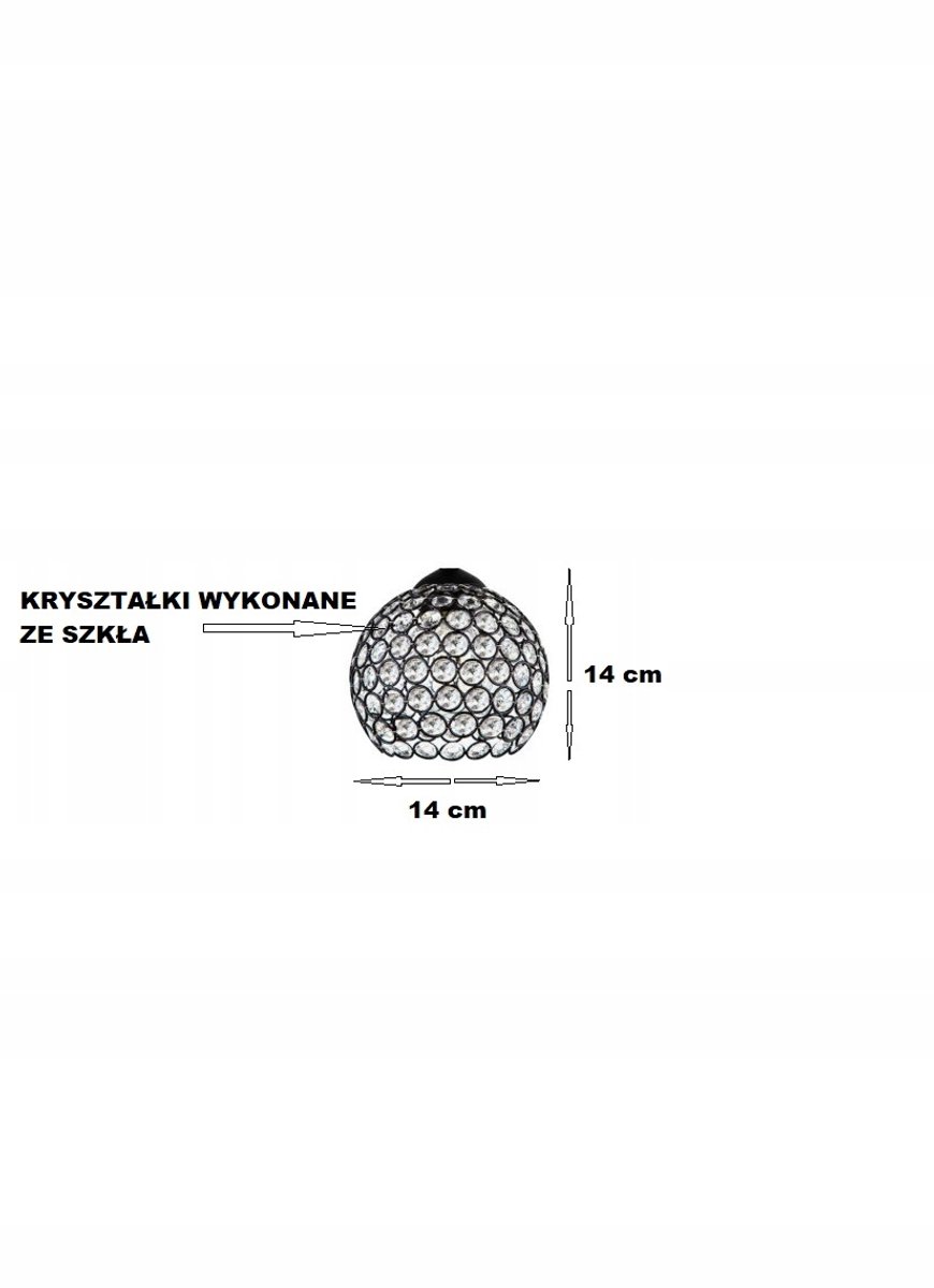 Knikker Wandlamp Napoli 1-803 LED Zwart Metaal Kristal