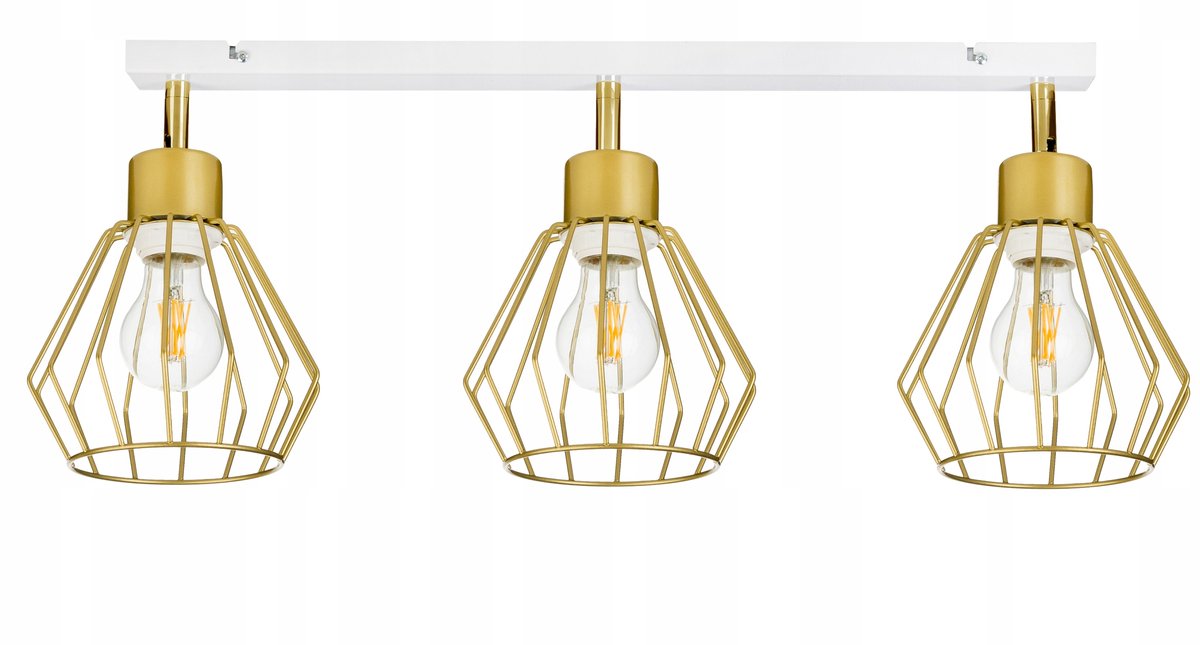 Gouden Plafondlamp met Verstelbare Armatuur - Stijlvolle Loft Verlichting