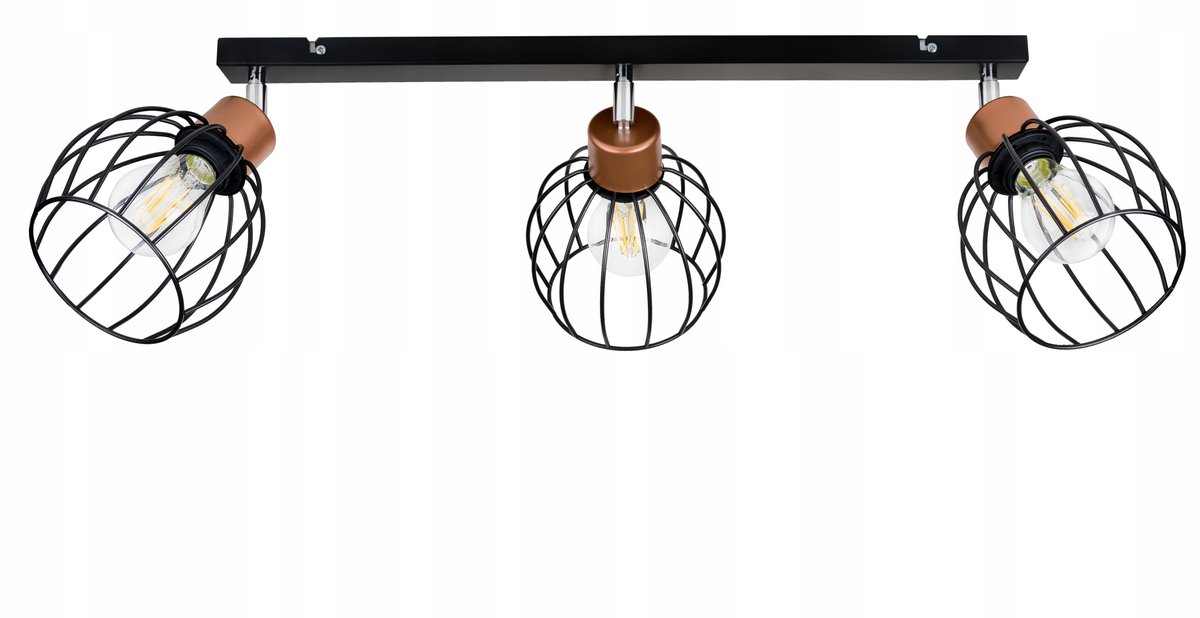 Loft Plafond Lamp Kula 3xE27 - Verstelbaar Metaal