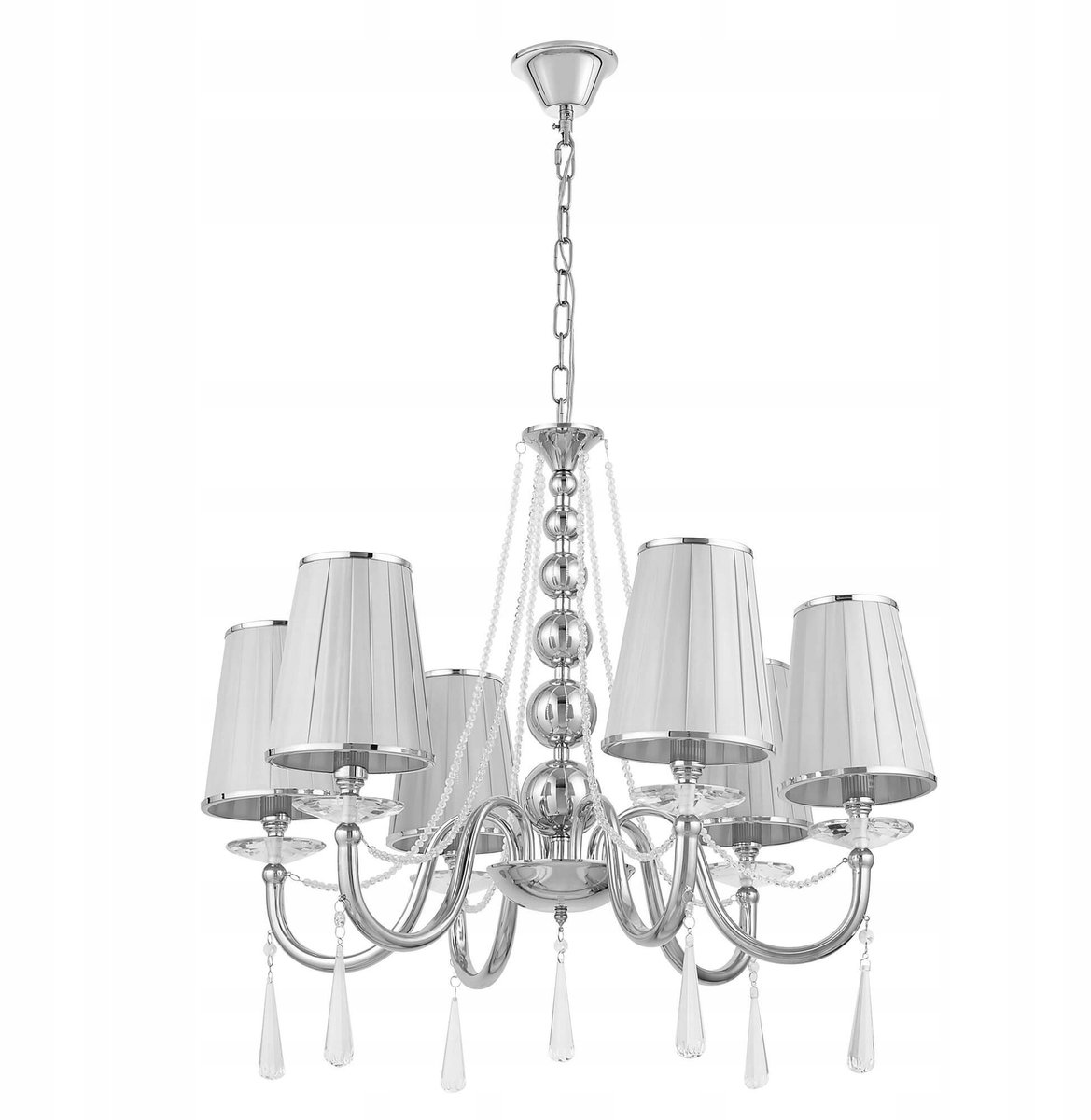 Lumina Deco Fabione Kristall Kroonluchter Chroom 6xE14