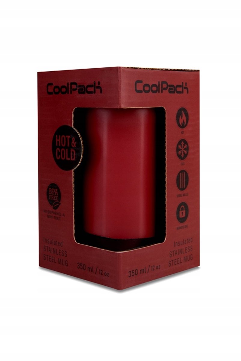 CoolPack Tom Thermosbeker 350ml - Wijnrood