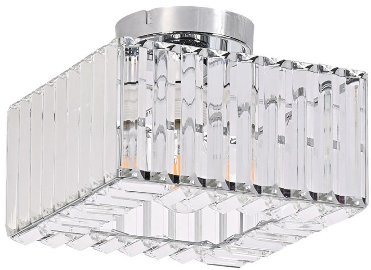 Vetro Plafond Chroom Glas E27 - Stijlvolle Verlichting