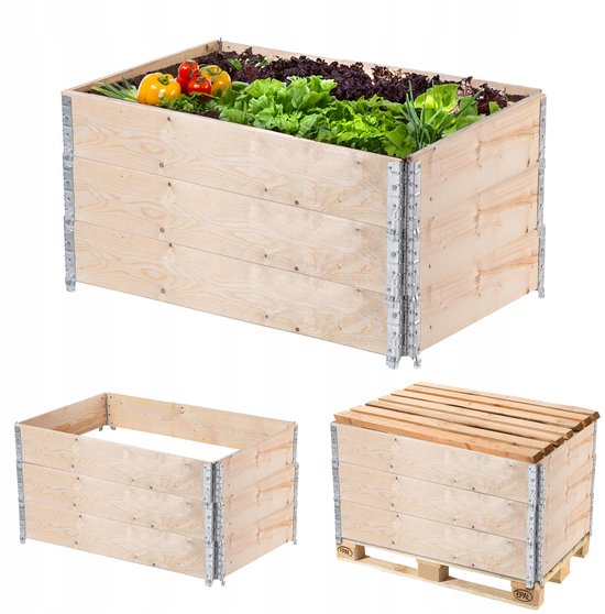 Kadax Verhoogde Kweekkast Hout 120x80cm - Set van 3 stuks