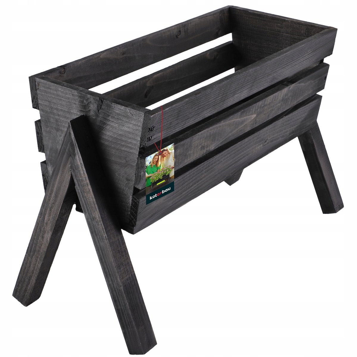 Houten Plantenbak Bok Zwart - Decoratieve Houten Bloembak voor Binnen en Buiten