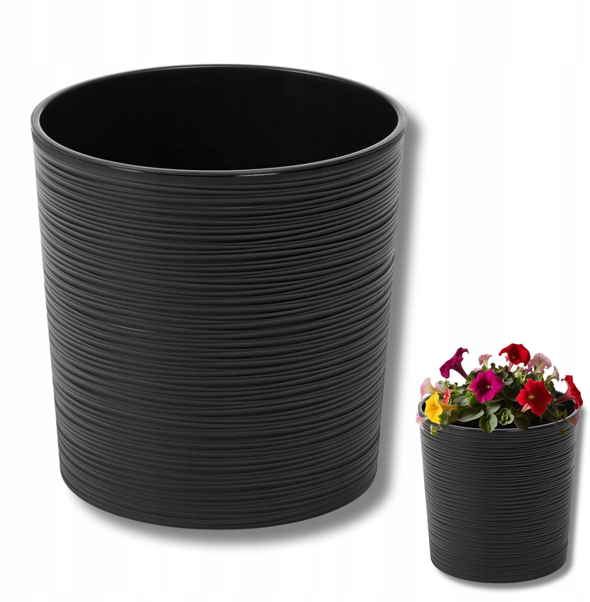 Lamela Malwa DŁUTO Pot 30cm Zwart + Inzetstuk