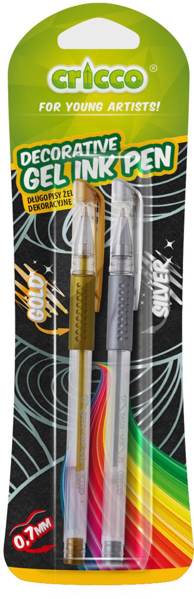 Cricco Gelpen Set Goud & Zilver - 0.7mm Lijn