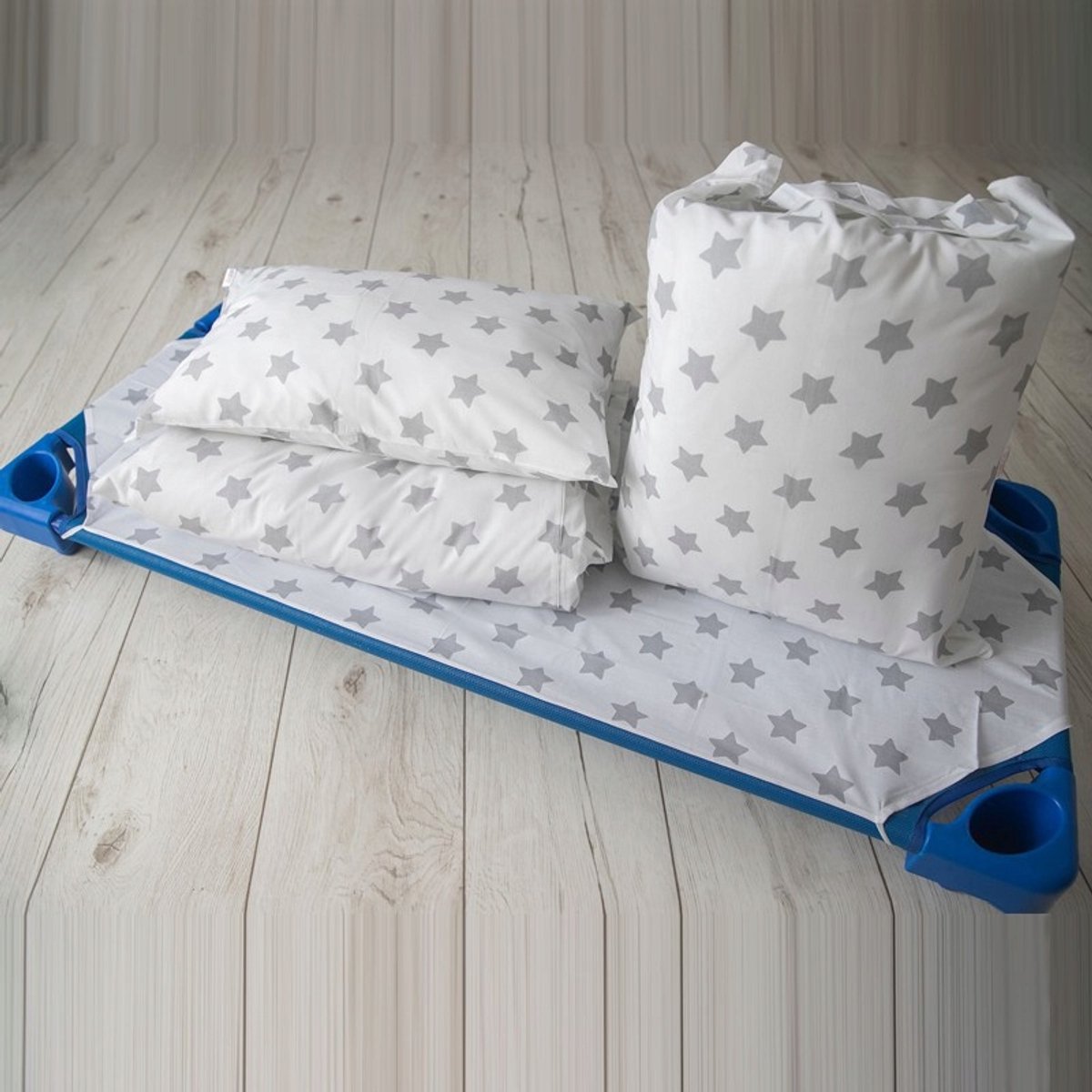 Kerl Kinderbeddengoed 6-delig 120x90cm Grijs Sterren