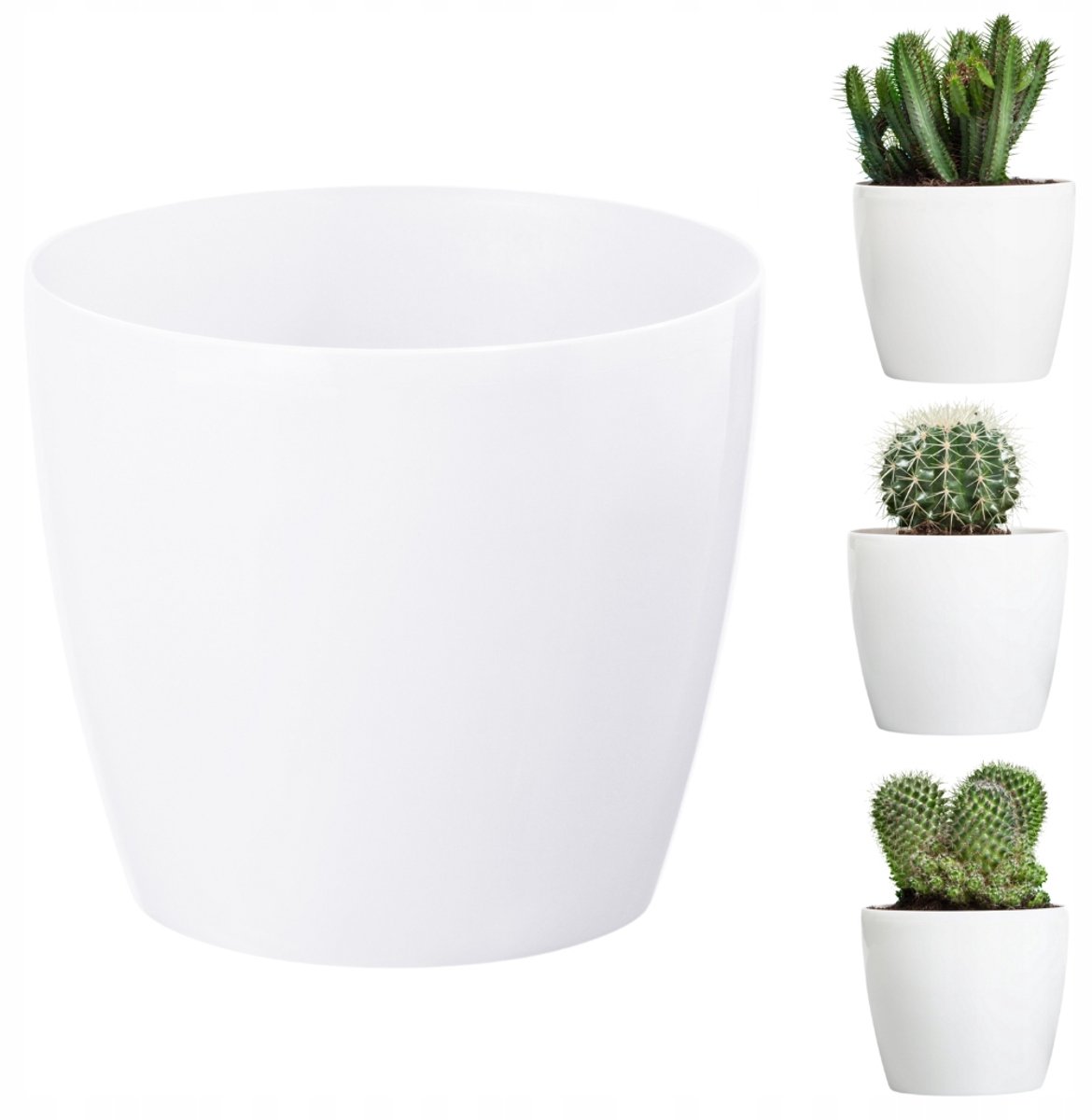 Bloempot Magnolia Glad Wit Ø12cm - Stijlvol en Duurzaam Kunststof