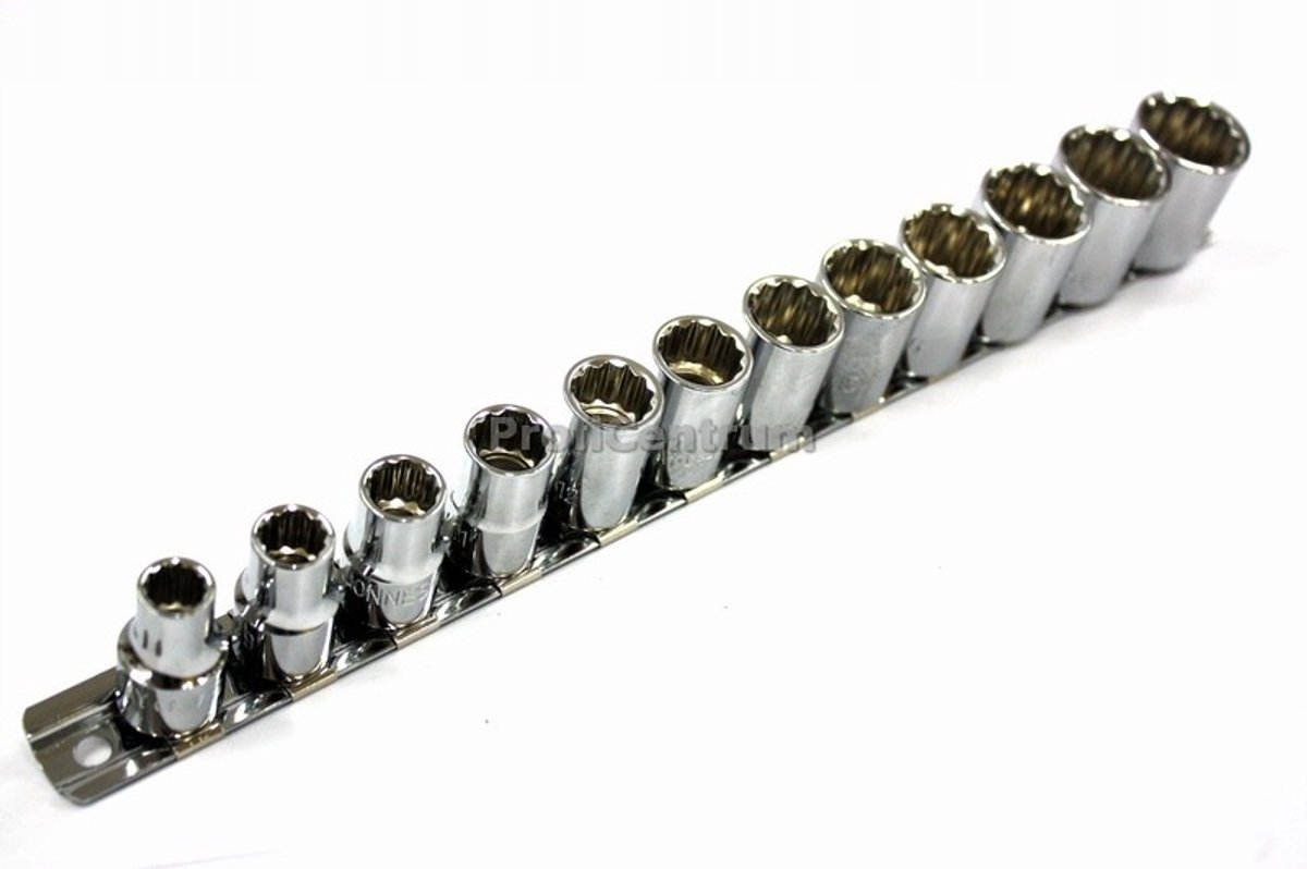 Jonnesway 12-delige 3/8" metrische doppenset, 12-zijdig