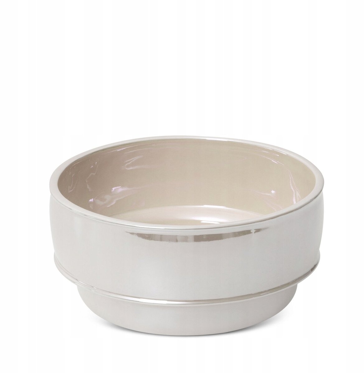 Decoratieve Kom Simona3 20x10cm Parelwit Keramiek