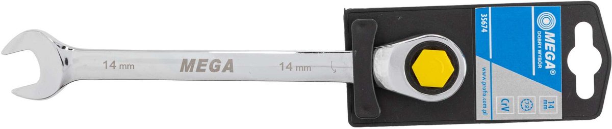 Ringsleutel met ratel 14mm CrV - Mega