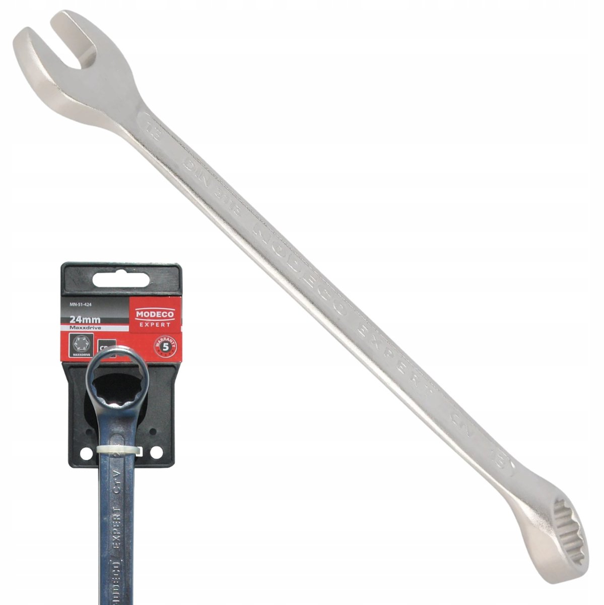 Modeco Ringsleutel 24mm Cr-V Staal MaxxDrive Satin