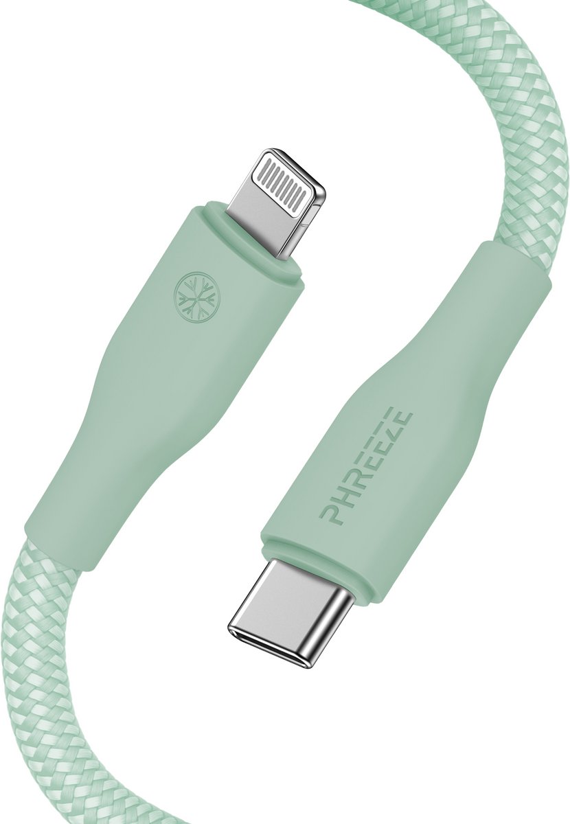 Kabel geschikt voor Lightning naar usb C - 1 meter - Groen - Oplaadkabel geschikt voor iPhone