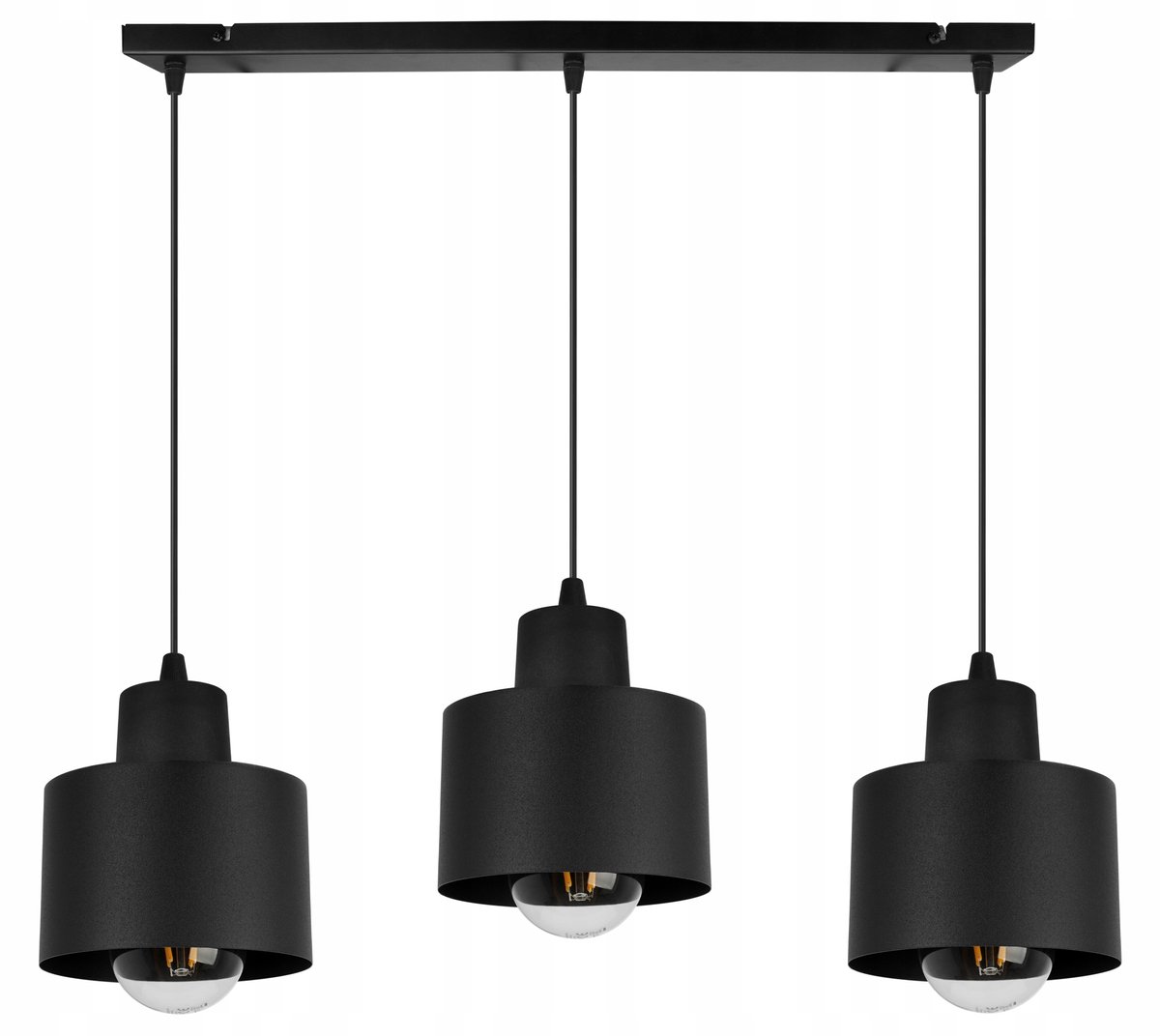 Zwarte Loft Hanglamp Drie Lichtpunten E27
