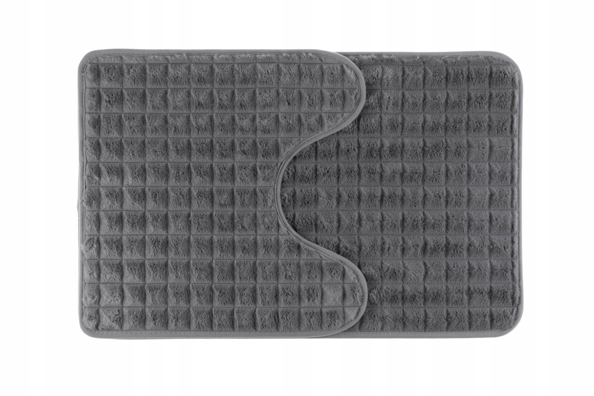 Panama Badmat Set 70x45 cm - Antislip, Zacht, Grijs