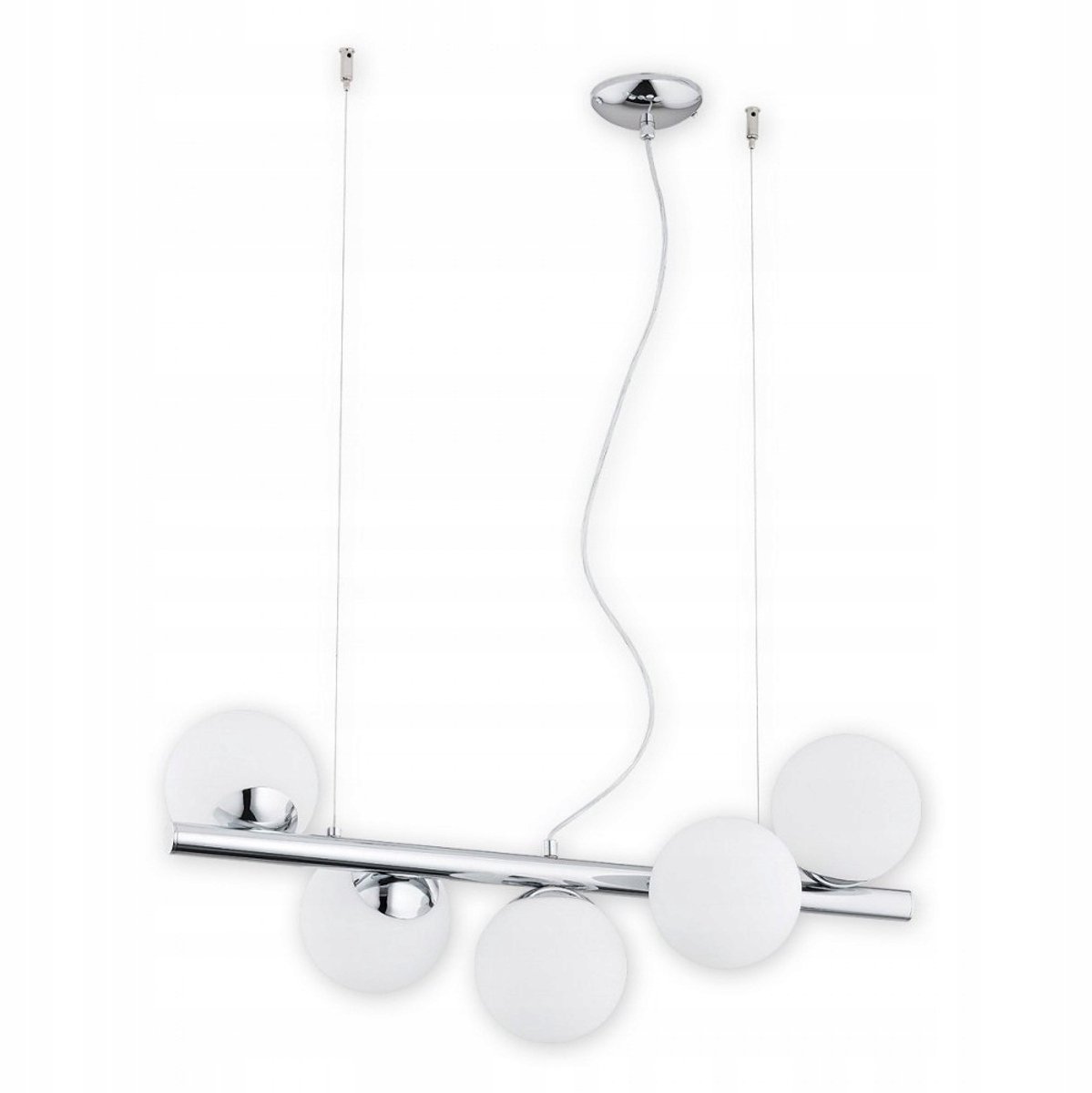 Lemir Osso O2915 W5 CH Hanglamp Wit/Chroom - 5xE14