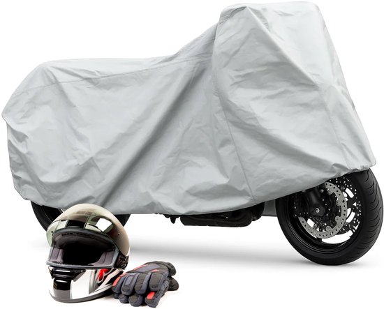 Motorhoes en Scooterhoes Waterdicht UV-bestendig Universeel 246x104x127 cm Geschikt Voor Windscherm Grijs