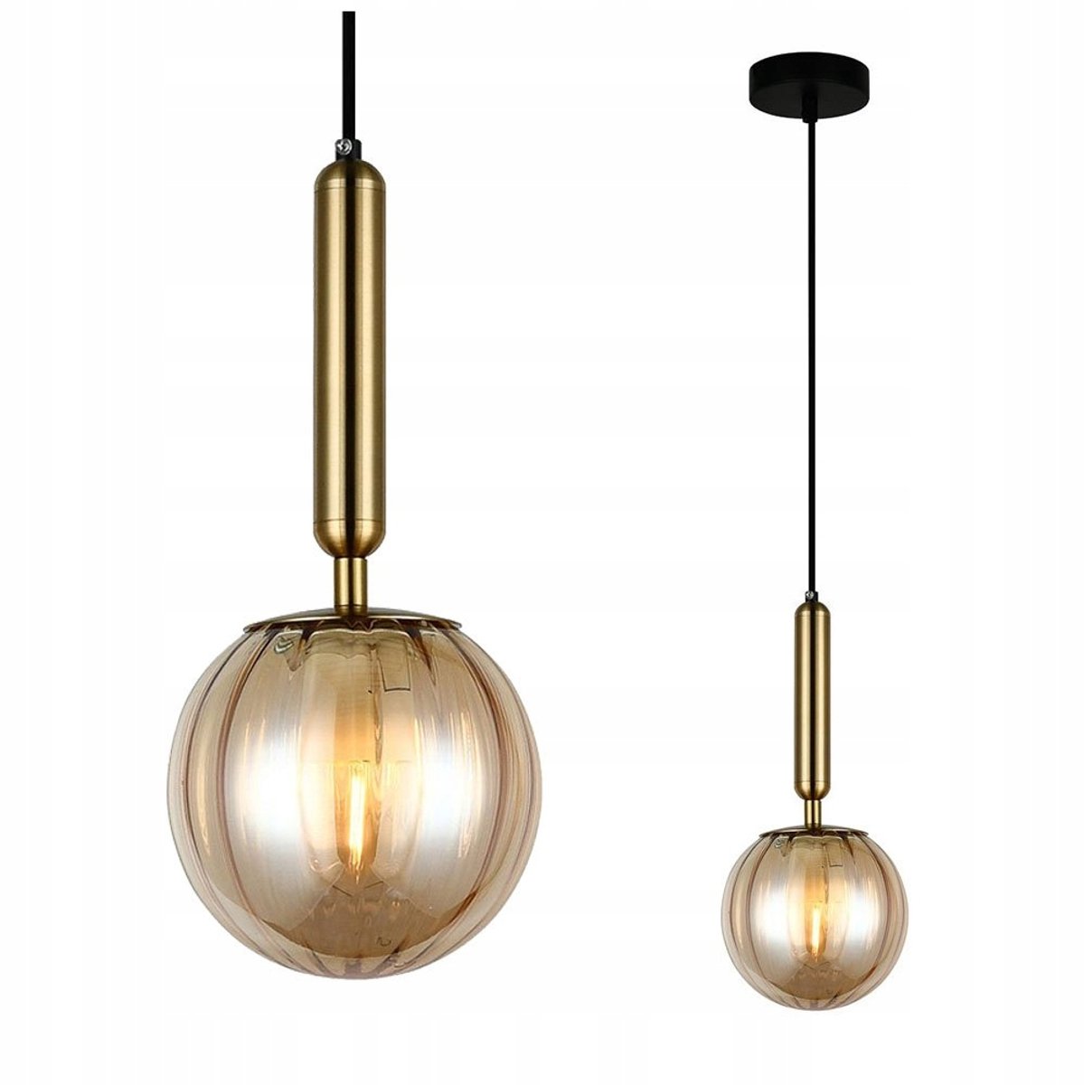 RAVENA PND-2324-1 Hanglamp - Messing & Amber