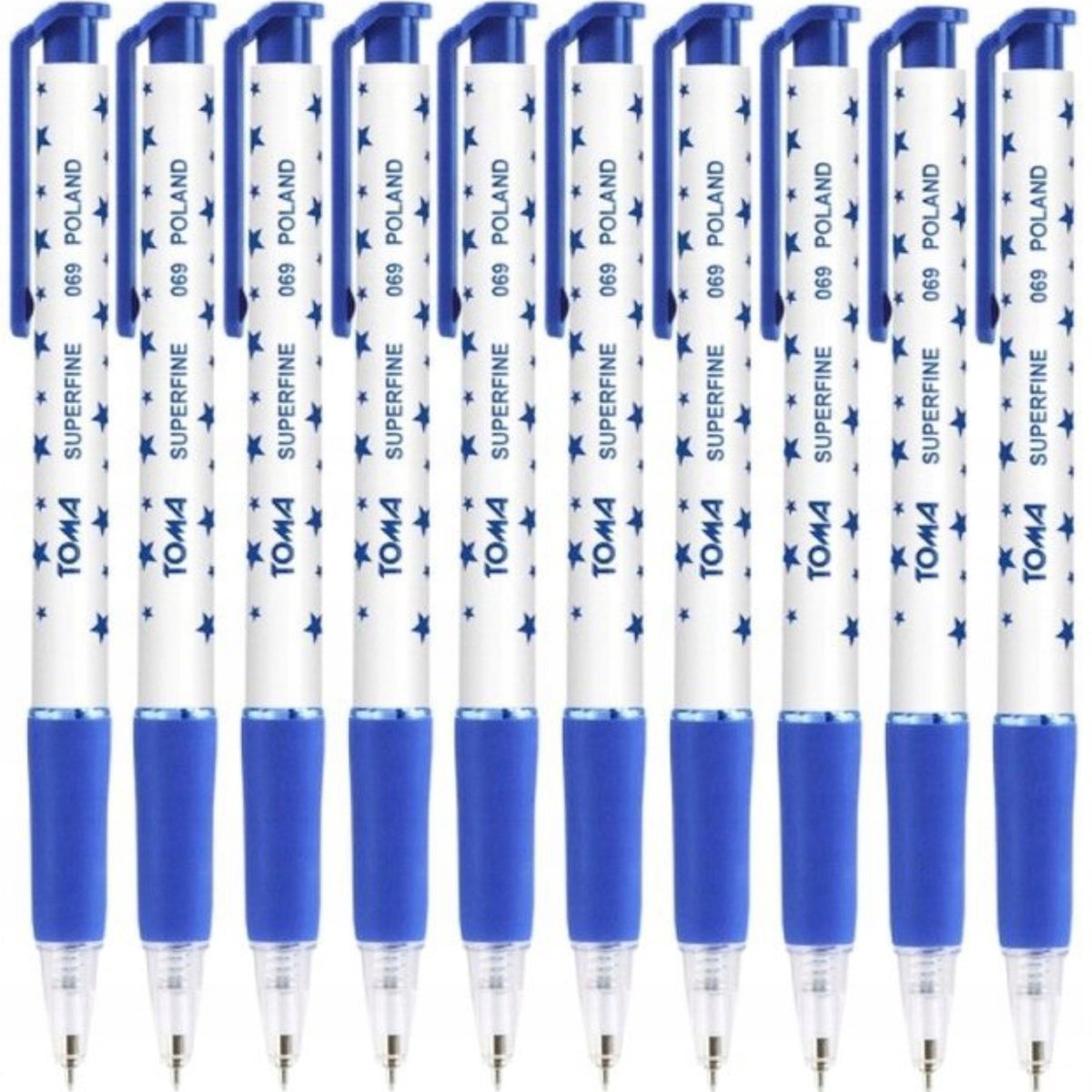 Toma Superfine 069 Automatische Pen Blauw - Set van 10 stuks