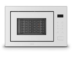 Klarstein Magnetron Velaire inbouwmagnetron met grill – 25 l, 850 W & 1200 W grill, 8 programma's, touchbediening, roestvrij staal, inbouwmagnetron, wit - 25L - voor Keuken - Timer - RVS - Aluminium glas Display - Microwave