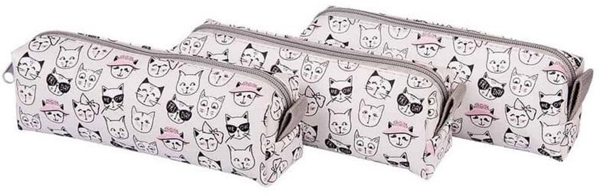 Pajacyk Pennenset - Stevig etui met kattenprint