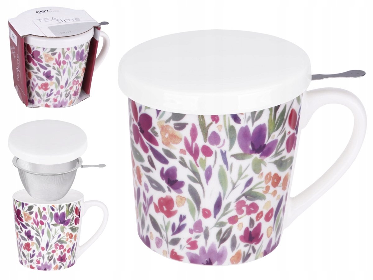 Porseleinen Theemok met Infuser 'Tea Time' 400ml