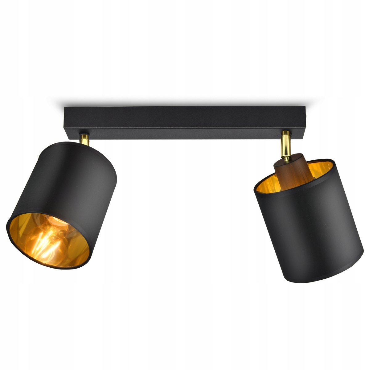 Moderne Plafondlamp Zwart Goud met Verstelbare Kap