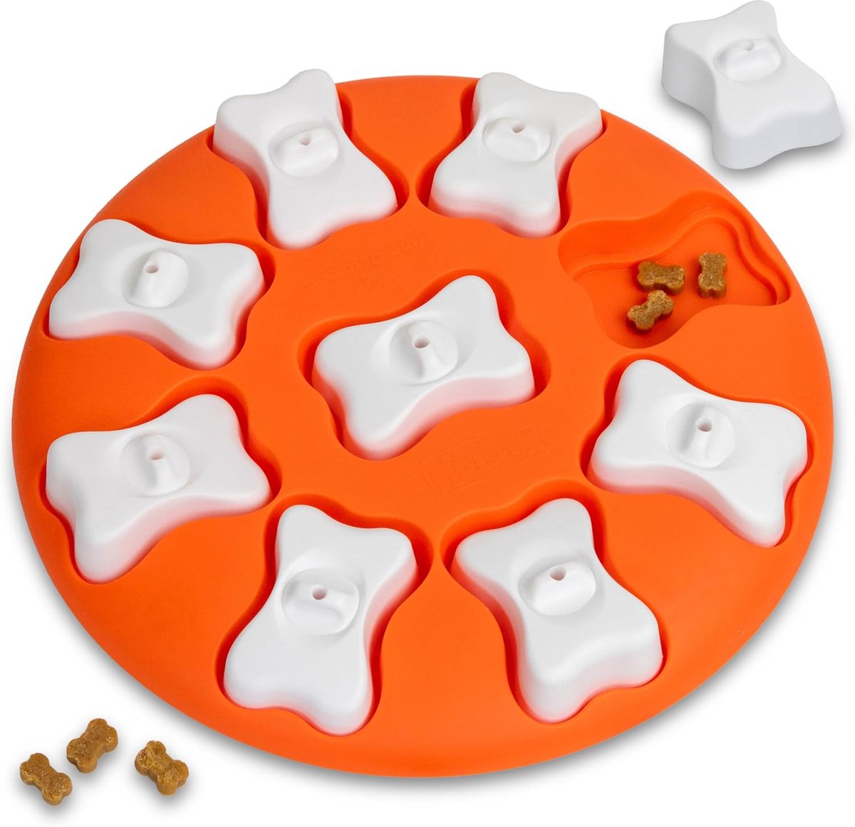 Interactief Hondenspeelgoed – Intelligentie Voerpuzzel met Verstopvakken – Stimuleert Denkvermogen & Vertraagt Eten – Antislip Snackpuzzel voor Honden – Oranje
