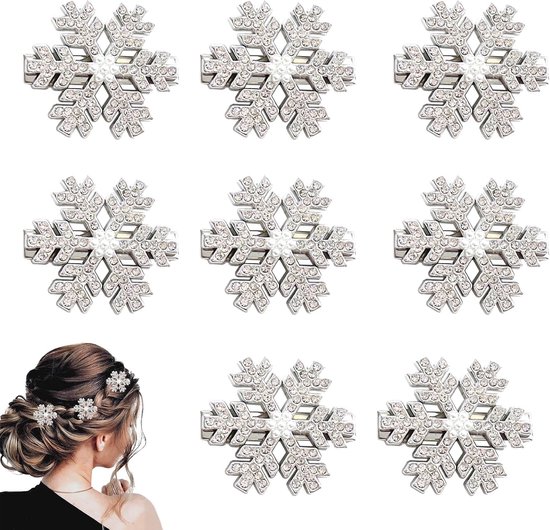 Frcolor Kerstmis sneeuwvlok hoofdband haarbanden mooie glitter sneeuwvlok haarbanden Kerstmis Party Favors supplies voor kinderen meisjes (zilver